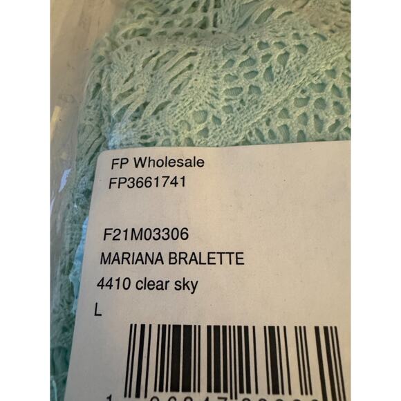 Free People Sz L Mariana Bralette Clear Sky Seafoam Green festival boho no pads - Picture 4 of 7
